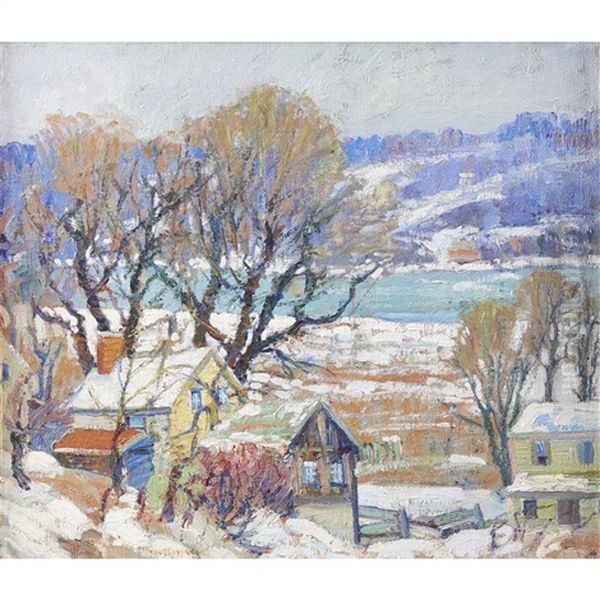 Winter In Point Pleasant Oil Painting by Fern Isabel Coppedge