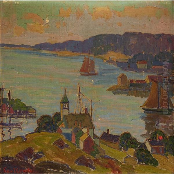 Inner Harbor, Gloucester Oil Painting by Fern Isabel Coppedge