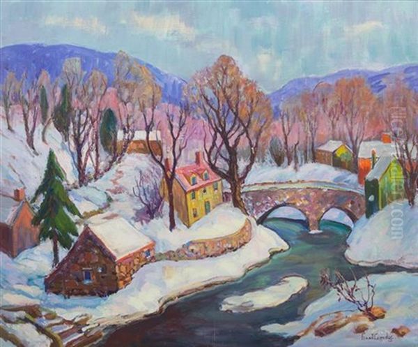 Pennsylvania Hills Near New Hope Oil Painting by Fern Isabel Coppedge