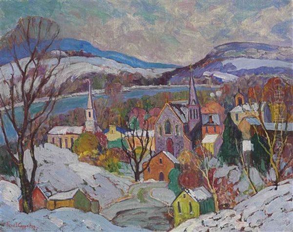 Village Landscape Oil Painting by Fern Isabel Coppedge