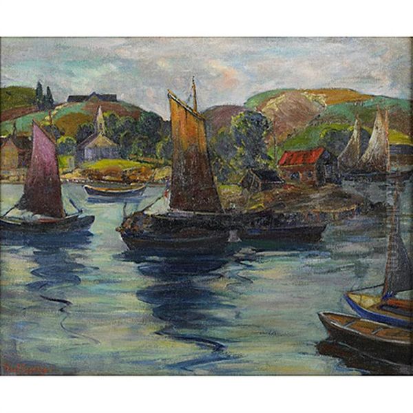 Fishing Boats, Gloucester Oil Painting by Fern Isabel Coppedge