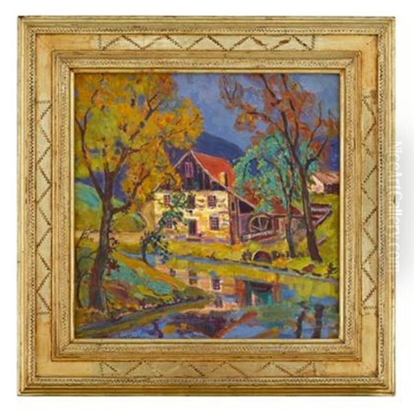 Neeley's Mill Near New Hope Oil Painting by Fern Isabel Coppedge