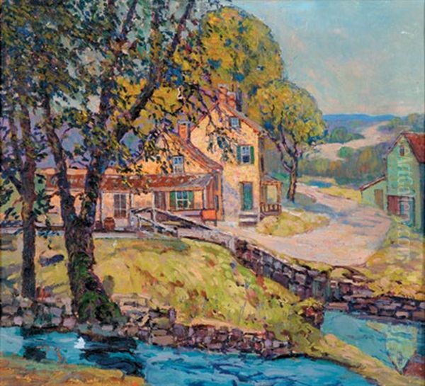 The Lock Keeper's Cottage Oil Painting by Fern Isabel Coppedge