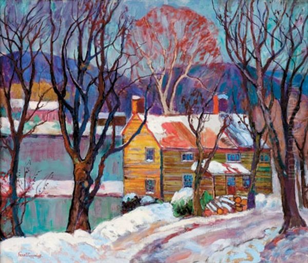 Old House, Point Pleasant Oil Painting by Fern Isabel Coppedge