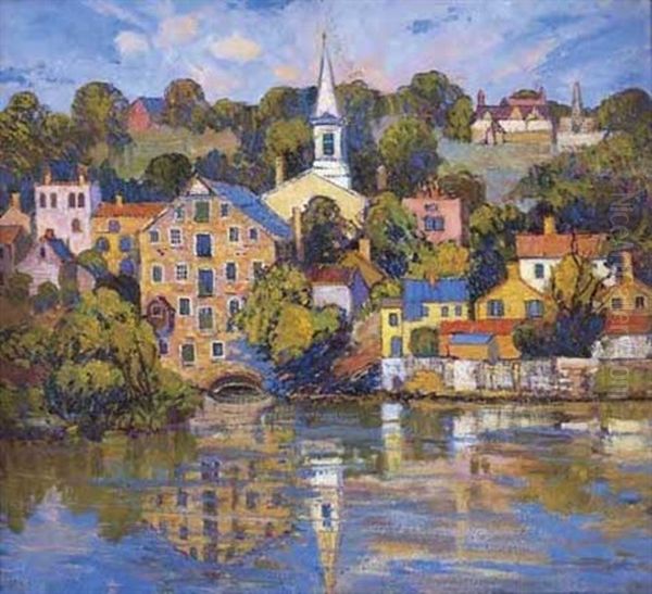 The Delaware - Reflections Oil Painting by Fern Isabel Coppedge