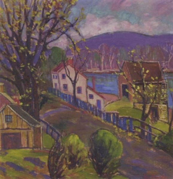 House By The River Oil Painting by Fern Isabel Coppedge