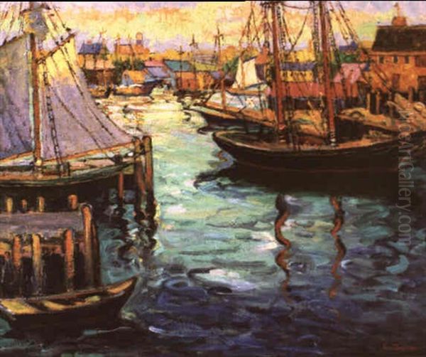 Gloucester Harbour Oil Painting by Fern Isabel Coppedge