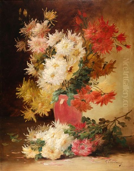 Vase De Fleurs Oil Painting by Edmond Van Coppenolle