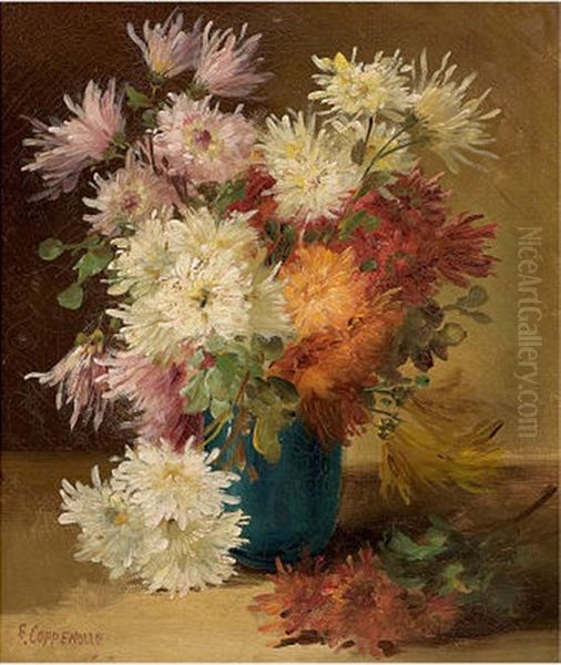 Blumenstillleben Oil Painting by Edmond Van Coppenolle