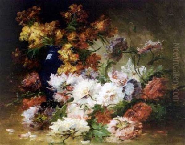 Fleurs De Printemps Oil Painting by Edmond Van Coppenolle