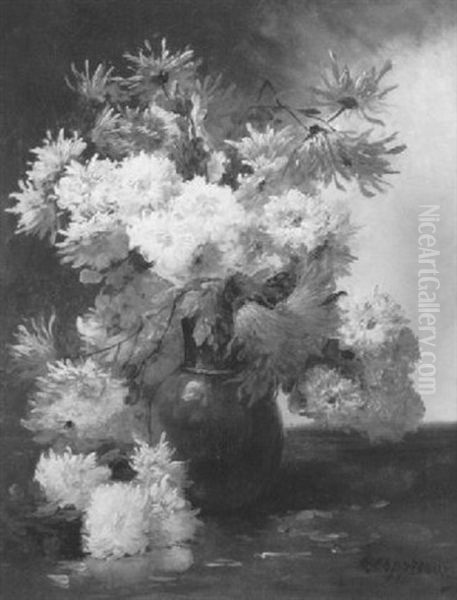 Vase De Fleurs Oil Painting by Edmond Van Coppenolle