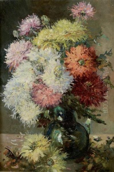 Dahlias Oil Painting by Jacques Van Coppenolle