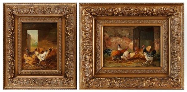 Scenes De Basse-cour (pair) Oil Painting by Jacques Van Coppenolle