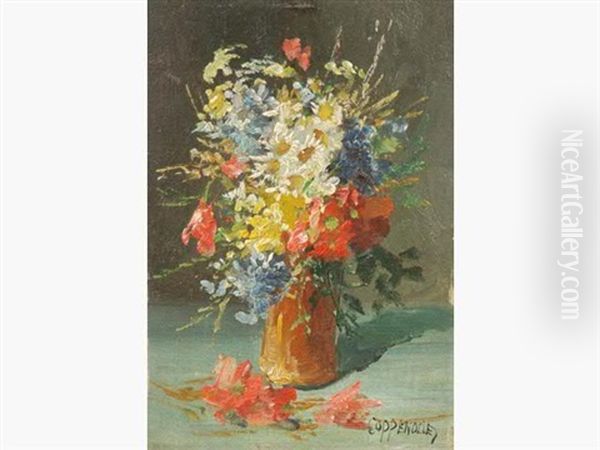 Bouquets De Fleurs Dans Un Vase Oil Painting by Jacques Van Coppenolle