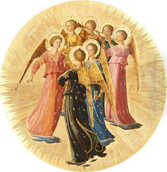 A Choir Of Angels Oil Painting by Fra Angelico (Guido di Pietro)