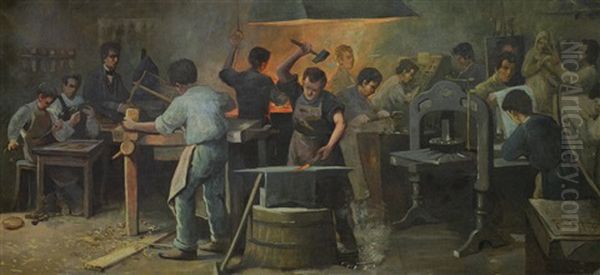 Lavori Oil Painting by Fausto Eliseo Coppini