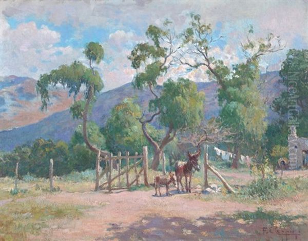 Paisaje Con Burro Oil Painting by Fausto Eliseo Coppini