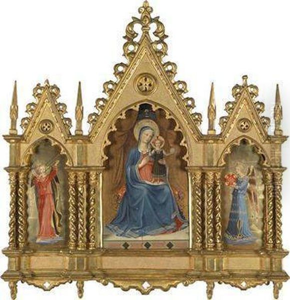 The Madonna Of The Linen Weavers Oil Painting by Fra Angelico (Guido di Pietro)