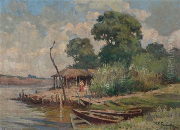 Paisaje Costero Oil Painting by Fausto Eliseo Coppini