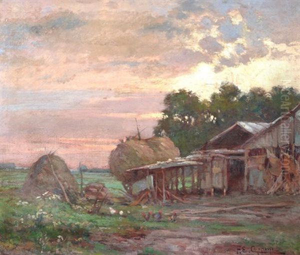 Atardecer Oil Painting by Fausto Eliseo Coppini