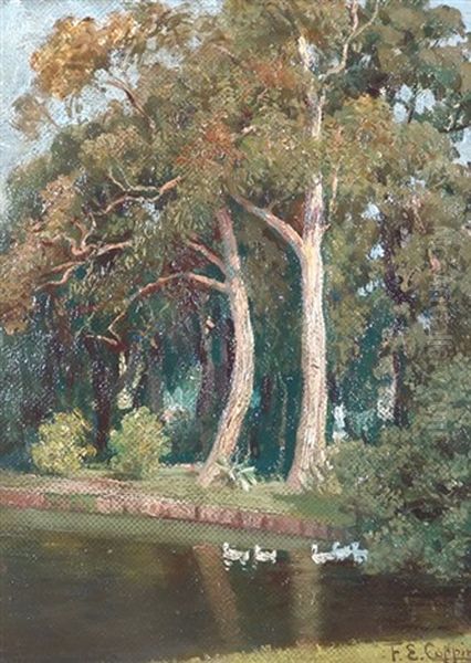 Lago En El Bosque Oil Painting by Fausto Eliseo Coppini