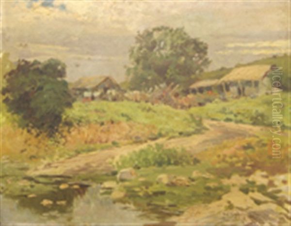 Ranchos Serranos Oil Painting by Fausto Eliseo Coppini