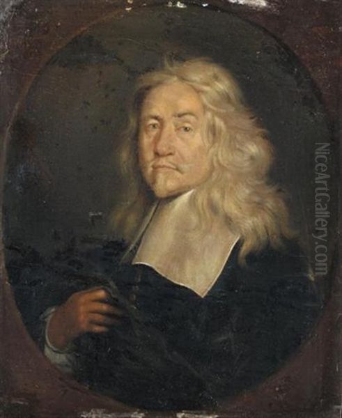 Portrait Of A Gentleman, Half Length, Wearing Black With A White Ruff (erasmus Quellinus?) by Gonzales Coques