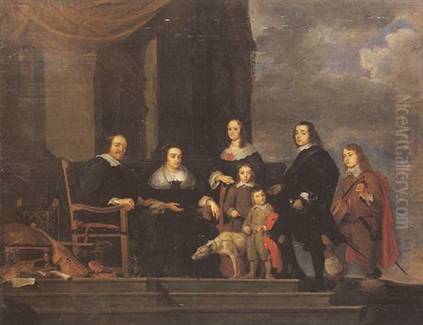 Portrait D'une Famille Flamande Oil Painting by Gonzales Coques