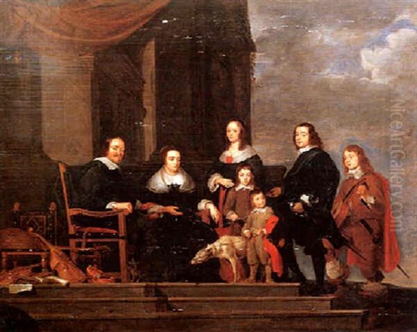 Portrait D'une Famille Flamande Oil Painting by Gonzales Coques