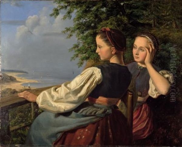 Probsteier Madchen Oil Painting by Johann Casper Coqui