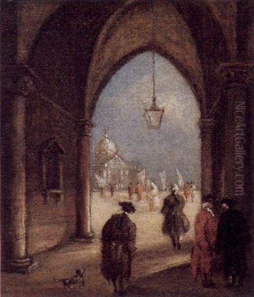 Sottoportico Con Sfondo Di Campiello Oil Painting by Sebastiano Cora