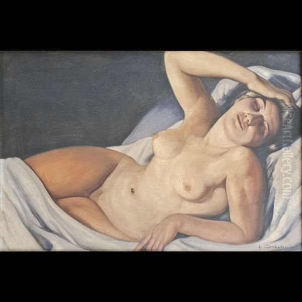 Nudo Di Donna Distesa Oil Painting by Luigi Corbellini