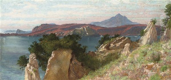 Cicero's Villa And The Bay Of Baiae Oil Painting by Edith Corbet