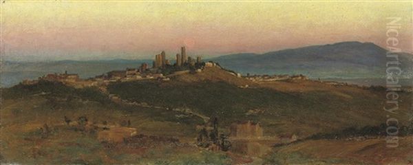 View Of San Gimignano Oil Painting by Edith Corbet