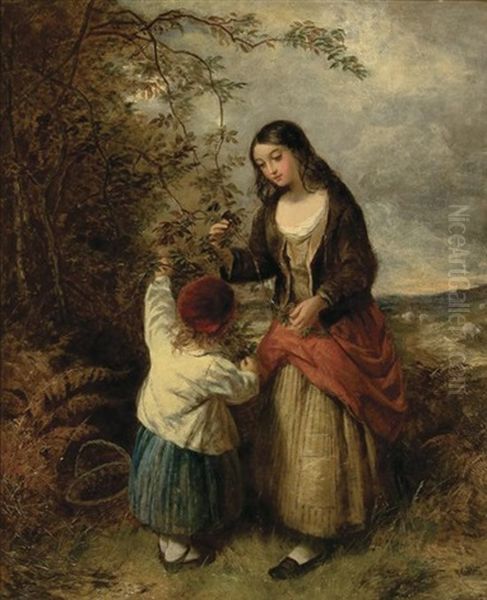 Picking Berries Oil Painting by Edward Corbet