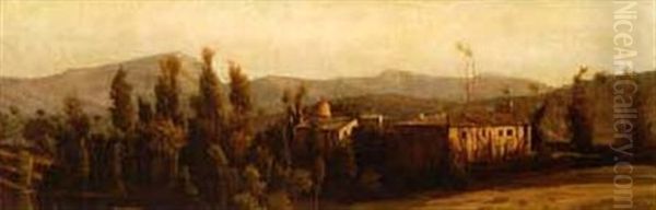 Looking Over The Valley Of The Tiber From Perugia Oil Painting by Matthew Ridley Corbet