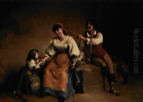 Italiensk Familie Oil Painting by Charles Corbineau