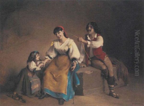 A Family Of Entertainers Oil Painting by Charles Corbineau