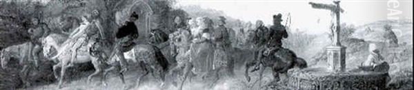 The Canterbury Pilgrims Oil Painting by Edward Henry Corbould