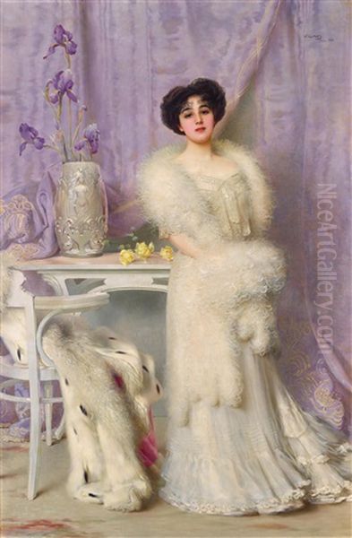 Portrait Of Diane De La Bouchere Oil Painting by Vittorio Matteo Corcos