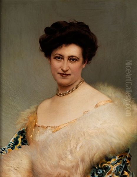 Bildnis Einer Dame Der Grossburgerlichen Gesellschaft Oil Painting by Vittorio Matteo Corcos