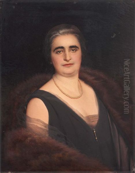 Ritratto Della Signora Beatrice Vicchi Oil Painting by Vittorio Matteo Corcos