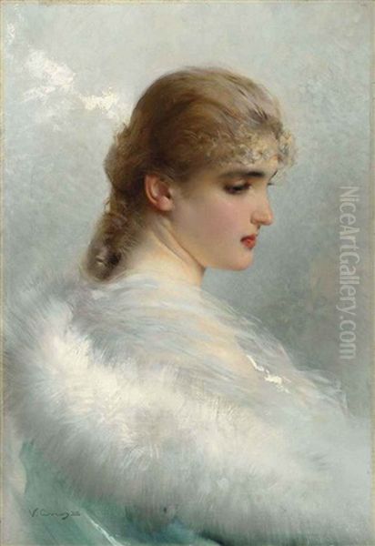 Portrait Of A Young Beauty Oil Painting by Vittorio Matteo Corcos