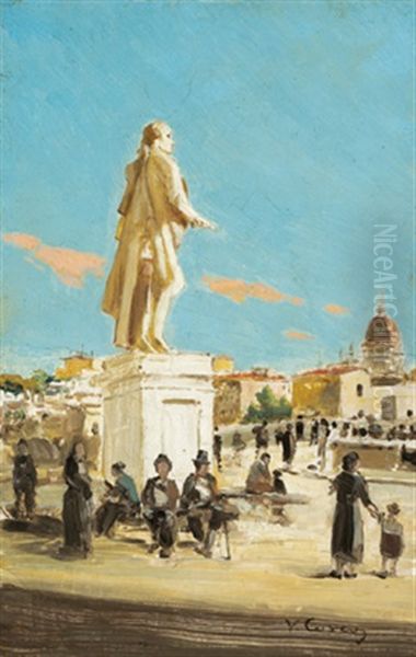 Motiv Von Der Piazza Goldoni In Florenz Oil Painting by Vittorio Matteo Corcos