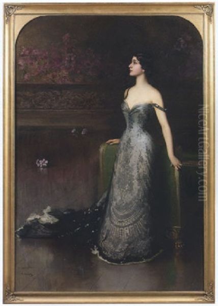 Ritratto Di Lina Cavalieri Oil Painting by Vittorio Matteo Corcos