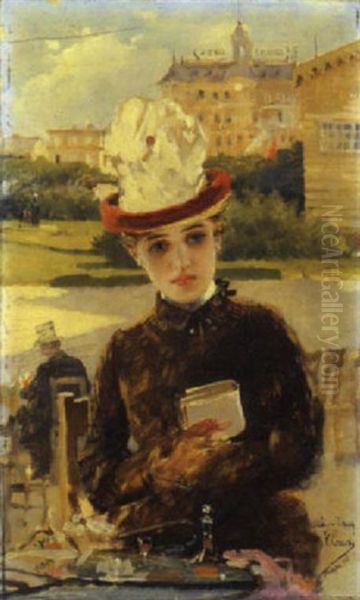 Signora A Dieppe, 1884 Oil Painting by Vittorio Matteo Corcos