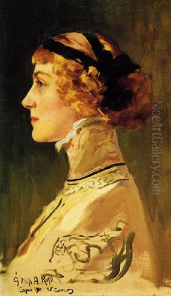 Profilo Di Donna Oil Painting by Vittorio Matteo Corcos