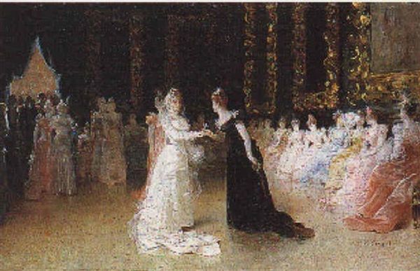 Festa Alla Sposa Oil Painting by Vittorio Matteo Corcos