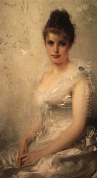 La Robe Blanche Oil Painting by Vittorio Matteo Corcos