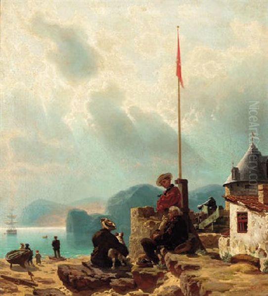 Leaving Port Oil Painting by Johann-Wilhelm Cordes